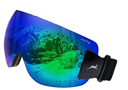 Gamswild WS9140 Skibrille Schneebrille Gletscherbrille Neuerscheinung 2022 Sportbrille Damen Herren Unisex | Glas orange | Glas blau, Linsenfarbe: Blau