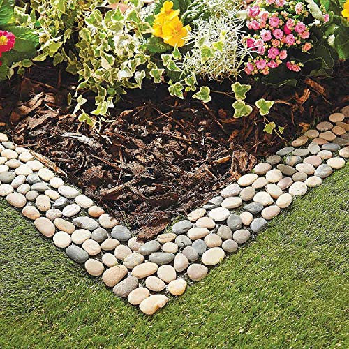 Coopers of Stortford - Stone Border Edging - Real Pebble Garden Edging - Decorative Path & Flower Bed Border - Easy to Lay & Maintain - Set of 4
