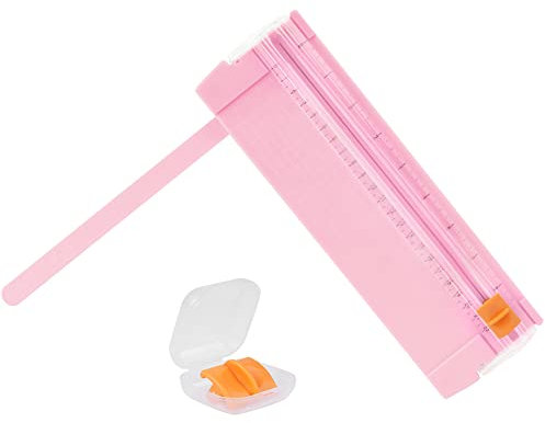 Flintronic A5 Paper Cutter, Scrapbooking Tool, Paper Trimmer Guillotine with Automatic Security Safeguard for Scrapbooking, Labels, Coupon, Card, Craft Paper and Photos (Pink)