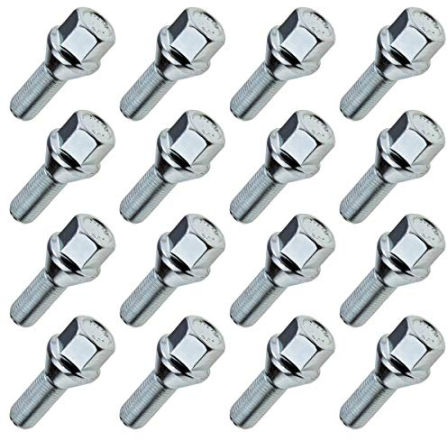 16 x hjulskruvar hjulbultar M12 x 1,25 24 mm konisk krage SW17 för aluminiumfälgar stålfälgar