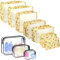 Enloffi Koffer Organizer 10 PCS Kofferorganizer Set Wasserdichte Gepäck Organizer Packwürfel für Toilettenartikel Kleidung Schuhe Kosmetik Leichtgewicht Gepäckorganizer, Gelbe Zitrone