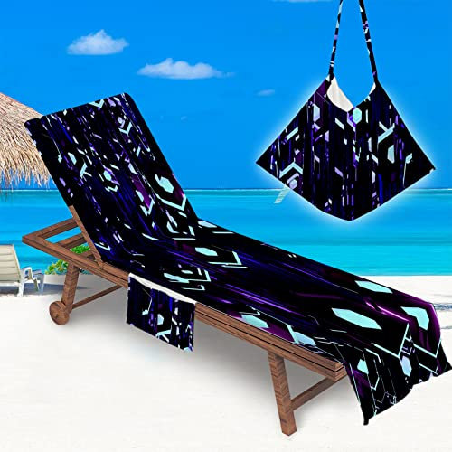 Surwin Schonbezug Für Gartenliege Strandliegenauflage Frottee Liegenauflage Stuhl Strandtuch Sun Lounger Bezug Weltraum Kunst Sporthandtuch für Sommer Garten Schwimmen (75x210cm,Technologie)