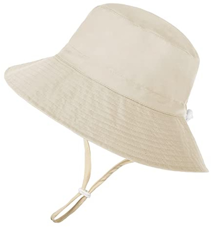 PythJooh Baby Girl Boy UPF50+ Sun Hat Adjustable Strap Bucket Hat for 0-6Y | Unisex Kids Outdoor Bucket Sun Hat Beach Pool Wide Brim Adjustable Strap Hats