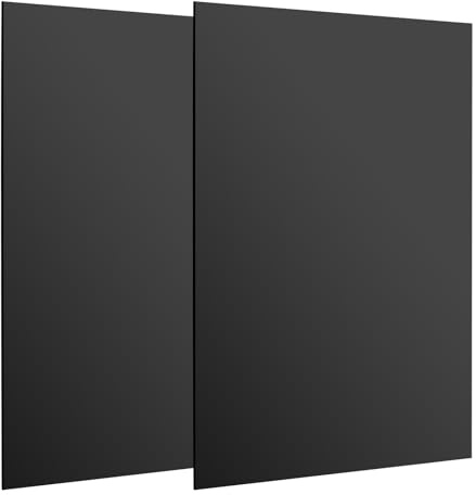 JOIKIT 2PCS A3 Black Acrylic Sheet, 420 x 297 x 3mm Black Acrylic Plastic Sheet Panel for Craft Painting