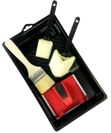 MagiDeal Coupe-bordure avec garniture et tampon de retouche, ensemble de tampons de peinture intérieure, pinceaux, plateau de peinture rapide et facile, outils
