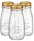Bormioli Rocco 3X 400ml Quattro Stagioni Glasflaschen mit Schraubdeckel - Klar Wiederverwendbar Saft Wasser Smoothie Getränk Kühlschrank Lagerbehälter