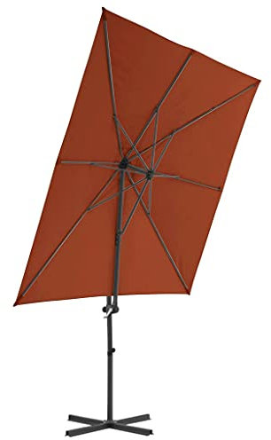 Annlera Garten-Sonnenschirm Balkonschirm Marktschirm Outdoor-Schirm Tischschirm Strandschirm Gartenmöbel Wasserdicht und Sonnenschutz Moderne und Elegante Design Terrakotta-Rot 250x250x247 cm