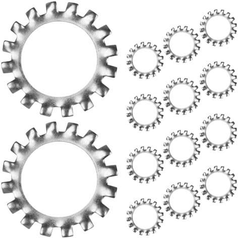 BOUMVID Arandelas de Seguridad Dentadas Externo M8 x 15mm, 15 Piezas Arandelas Dentadas Externas, 304 Acero Inoxidable de Arandela Bloqueo, Arandela de Resorte de Onda