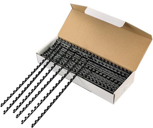 MYFULLY 21 Ring Plastic Binding Combs, 5/16 Inch Diameter, 40 Sheet Capacity, 100 Pack Black Comb Binding Spines– Perfect for Office & School Letter Size Document