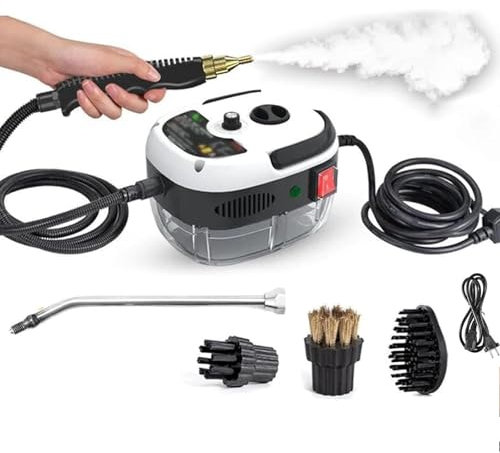 Eigoods 2500w Handheld High-Temperature Pressurized Cleaner, High Pressure Steam Cleaner for Home, Steamer for Car Detailing, Hand Held Steam Cleaning Machine for Kitchen Furniture Bathroom (White)