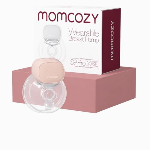 Momcozy S9 Pro Tire Lait Electrique Actualisé, Tire-lait Mains Libres Avec Batterie à Longue Durée et écran LED, Tire Lait Portable Avec 2 Modes et 9 Niveaux - 24mm (Rose, 1 Pack)
