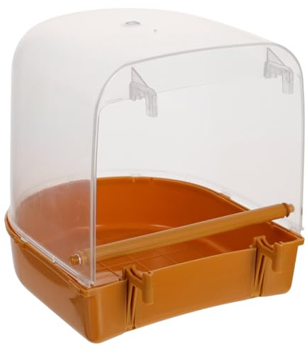 VANZACK pour Oiseaux Petits Perroquets Bassin de Bain Suspendu Épais et Résistant pour Perruches Bains Eau Sable Accessoire Écologique pour Cage Intérieure