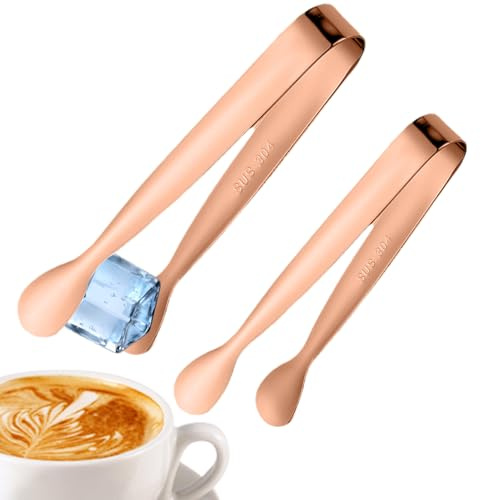 Tenazas Pequeñas Para Azúcar | 2 Piezas Herramientas De Acero Inoxidable Para Agarrar Hielo,Tenazas De Metal Para Cócteles | Para Gelatinas Malvaviscos Hogar Bartender Restaurante Hotel Mesa De Comedo