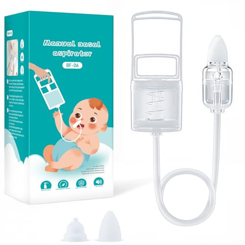Nasensauger Baby, Tragbarer Handabzieher(Kein Staubsauger erforderlich) Die Saugkraft lässt sich einfach regulieren, mit 2 weichen Silikon-Saugspitzen & Gratis Reinigungsbürste, Leicht zu Reinigen