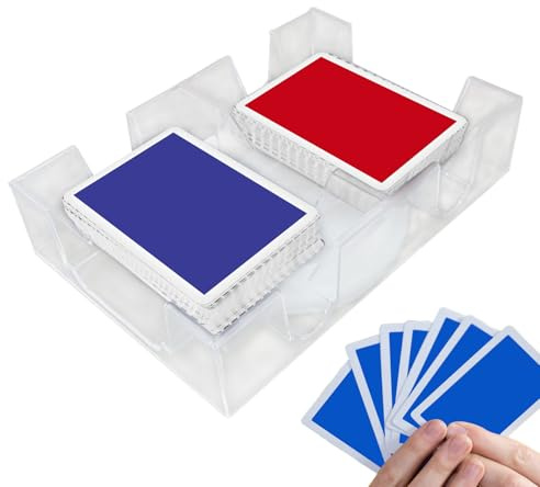 Genérico Bandeja de Cartas Giratoria – Doble Mazo, Transparente | Soporte de Cartas Giratorio para Juegos de Mesa - Noche de Familia, Niños y Adultos, Accesorio Pratico, Resistente