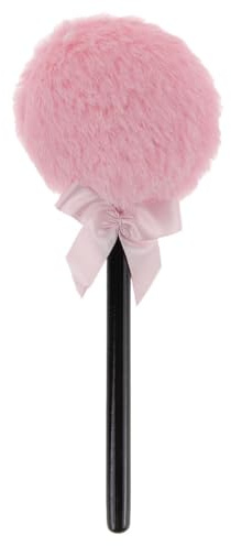 JOYOFREELY Borla Grande para Polvos Faciales y Corporales de Felpa Rosa Diseño de Varita Mágica y Lazo, Esponja de Maquillaje Delicada para Uso Diario y Actuaciones en Escenario