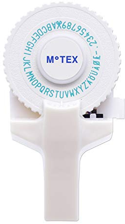 Motex Embossing Label Maker, Labeling Tool, Old School Label Maker, for Manual Label Embossing- E-101 (1 Wheel, White)