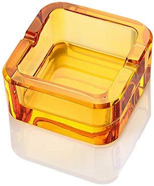 Lxuwbd Ashtray, Crystal Glass Ashtray (yellow, small)