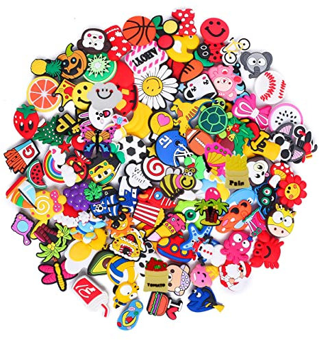 Unila Schuhanhänger für Clogs, verschiedene zufällige Auswahl aus PVC, Cartoon-Schuhdekorationen,Zubehör für Sandalen und Armband, Weihnachten, Geburtstag, Geschenke (50 Stk (50 Stk)