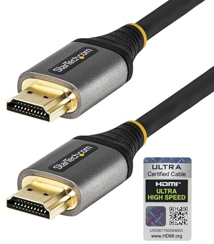 StarTech.com Câble HDMI 2.1 8K - 1m - Câble HDMI Certifié Ultra High Speed 48Gbps - 8K 60Hz/4K 120Hz HDR10+ eARC - Câble Ultra HD 8K HDMI - Écran/TV/Affichage - Gaine Flexible TPE (HDMM21V1M)