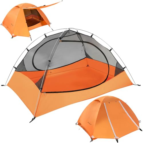 Clostnature Lightweight Backpacking Tent - 4 Person Ultralight Waterproof Camping Tent, 3 Season Large Size Easy Setup Tent for Family, Outdoor, Hiking and Mountaineering