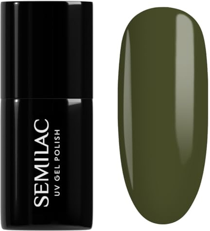 SEMILAC Gel Nail Polish 421 Baobab Green - Full Coverage Gel Polish - Soak Off Easy To Use LED/UV Nail Lamp - Long Lasting Manicure and Pedicure up to 3 weeks