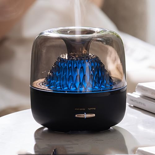 MARZIUS Diffuseur d'huiles essentielles, humidificateur portable avec brume froide, veilleuse 7 couleurs et arrêt automatique (noir)