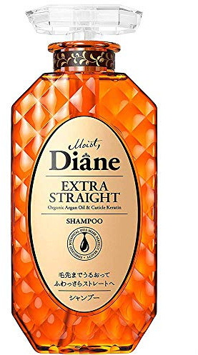 Moist Diane Extra Straight Shampoo 450ml - Organic Argan Oil & Cuticle Keratin (Green Tea Set)