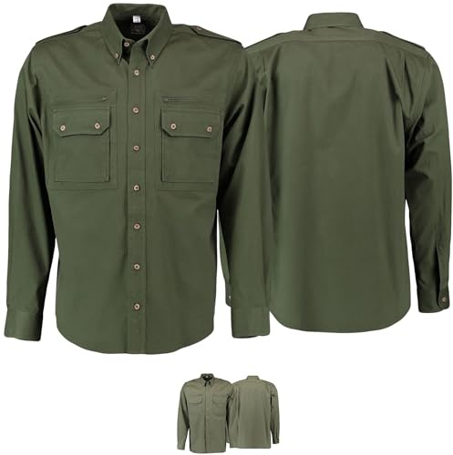 OS Trachten Chemise de chasse pour homme - Couleur : vert / vert foncé. - Vert - X-Large
