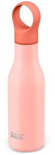 Joseph Joseph Loop- Stainless-steel Vacuum Insulated Water Bottle, Flask for Work, Gym, Travel- 500ml, Coral, 4
