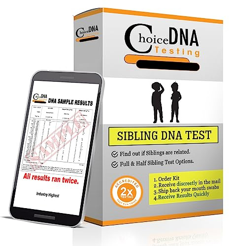 Choice DNA Full or Half Sibling DNA Test Home Kit, Sibling DNA Testing Kit with 4 Swabs Per Person, DNA Kit with All Lab Fees Included, Results in 2-6 Business Days