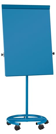 MAUL Flipchart MAULoffice 70x100cm | Mobiles Whiteboard mit 5 Fußrollen und Rundfuß | Magnetische Tafel mit Blockhalter und großer Ablageschale für Marker und Stifte | Höhenverstellbar | Blau
