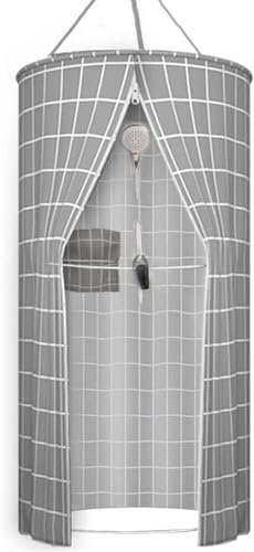 Duschvorhang Rund Duschvorhang Runde Polyester Hängende Wärmedämmung Doppelreißverschluss, Tragbarer Duschvorhang, Moderner Duschvorhang Für Badezimmer Dekor