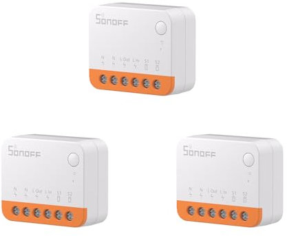 Sonoff Smart Switch, MINIR4 Wi-Fi Smart Switch, 10A 2400W, Zero and Fire Wires, Works with Amazon Alexa and Google Home Assistant (3), White