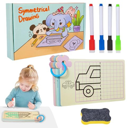 Quaderno Di Esercizi Intelligente Per Scarabocchiare, Quaderno Di Esercizi Di Disegno Simmetrico Per Bambini, Quaderni Di Esercizi Riutilizzabili Per Imparare A Scrivere Con Penna Cancellabile