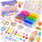 DIYLAND 7700+ Loom Bänder Set, 30 Farben Gummi Armband Basteln, Gummibänder für Armbänder mit Geschenk-Box und Schönen Aufklebern,Geschenk Mädchen Basteln Mädchen 5 6 7 8 9 10 Jahre