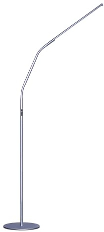 Daylight Slimline 4 LED Floor Lamp - 6,000K Daylight, 3,200 Lux, 4 Brightness Levels, USB-C Port for Fast Charging - Sleek Design, Anti-Glare Shade, Flexible Height Adjustment - Ice Grey