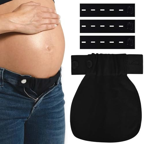 4 Pieces Waist Extender Set, Maternity Pants Extender Set, Elastic Pant Button Extenders,Adjustable Waist Extenders,Pregnancy Stretch Pants Band,for Pregnancy Women
