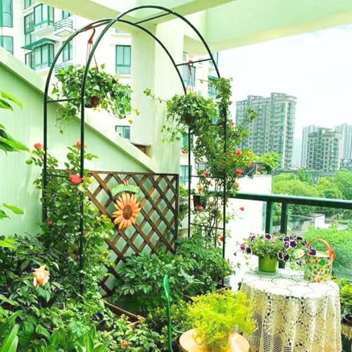 Arco de Jardín de Acero Galvanizado 2.0/2.2/2.3m, Soporte para Plantas Trepadoras, Rosales y Enredaderas, Enrejado Estructura Decorativa para Exteriores Resistentes a la Intemperie(Green,350W x 220H c