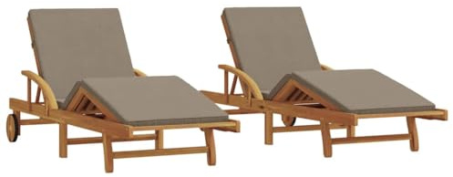 vidaXL Lettino da Sole 2 PCS Talpa 200 x 67 x 84 cm, Sedia da Esterno, Lettino Moderno, Rettangolare, Schienale Regolabile, poggiapiedi, mobili da Giardino