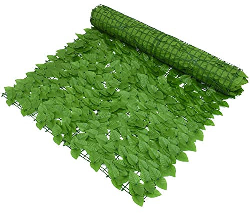 Treillis de jardin extensible avec feuilles vertes artificielles – Panneaux d'écran de jardin de taille personnalisable pour balcon, intimité, clôture décorative en treillage