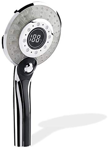 Sutinna Cabezal de Ducha LED, 3 Modos de pulverización Pantalla Digital Cabezal de Ducha de Mano con Control de Temperatura de 3 Colores Ahorro de Agua Luz LED Cabezal de Ducha de baño
