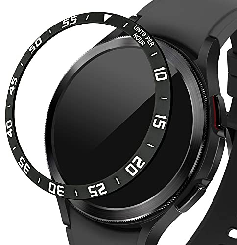 kwmobile Bague de protection compatible avec Samsung Galaxy Watch 4 Classic (46mm) - Anneau pour Montre Connectée - noir-argenté
