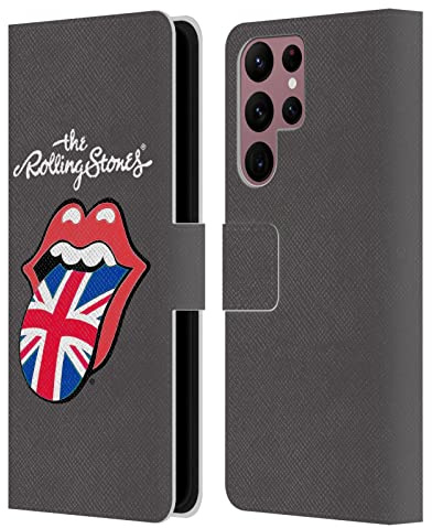 Head Case Designs Officially Licensed The Rolling Stones United Kingdom International Licks 1 Leather Wallet Case Compatible with Samsung Galaxy S22 Ultra 5G