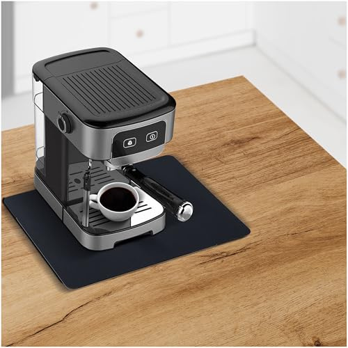 Creative Corner Tapis absorbant cuisine en poudre de Diatomées - Tapis égouttoir pour cafetière (20 x 30 cm, noir)