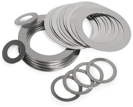 Arandelas de sujeción 20/50 piezas 0,5 mm de espesor Cuña de acero inoxidable Ajuste ultrafino Arandela plana Junta espaciadora de rodamiento de eje de alta precisión Grueso 0,5 mm (Color : Thick 0.5