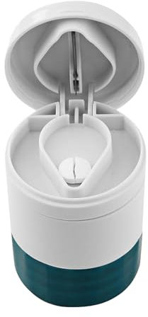 Coupe Comprimé, Coupe Medicaments Multifonction 4 en 1, Broyeur Medicament avec Compartiment de Rangement et Lame en Acier Inoxydable Ecrase Medicament Portable Broyeur Médicaments