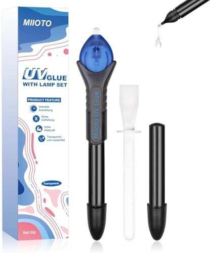 Miioto Colle UV, durcissante instantanée, livrée avec recharge, sèche en 5 secondes, convient au métal, céramique, bijoux, bois