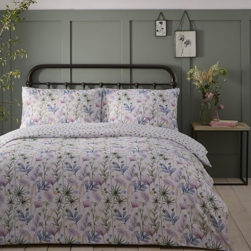 Portfolio Home Kew Floral Pink King Reversible Soft Easy Care Bed Linen Bedding Duvet Cover Quilt Set With Pillow Cases