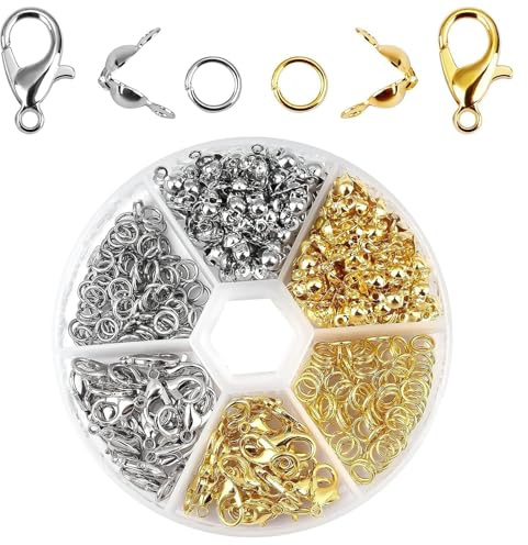 BHSTTNIXP Jump Rings Jewellery Making Supplies,Bracelet Clasps and Closures,Necklace Making Kit,Jewellery Clasps for Earring Necklace Bracelet
